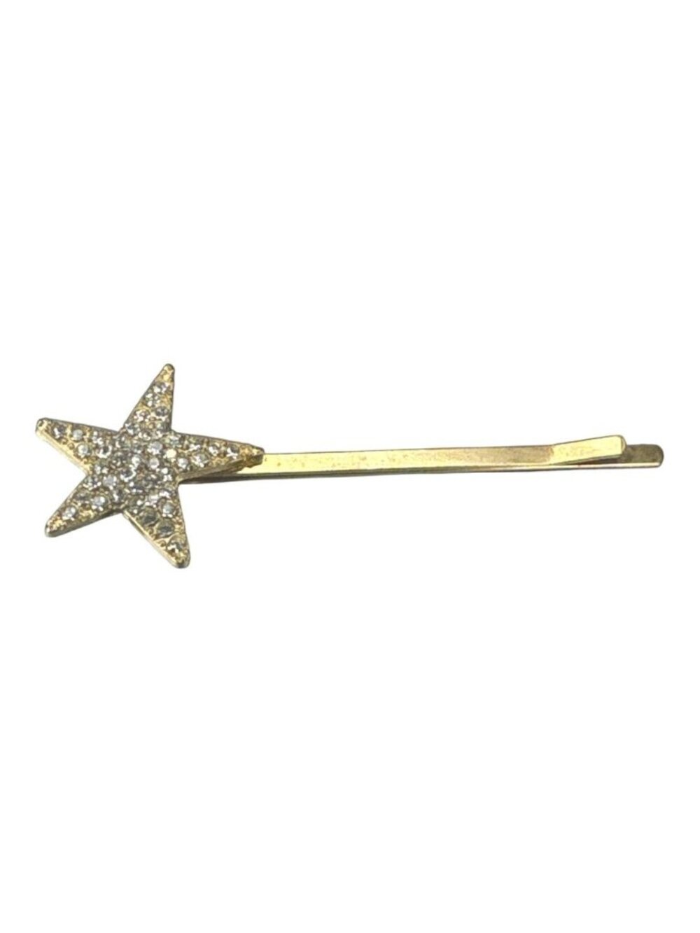 Star-Shaped Gold-Tone Hair Clip With Rhinestones 2.5 Inches Long Elegant Hair Ac